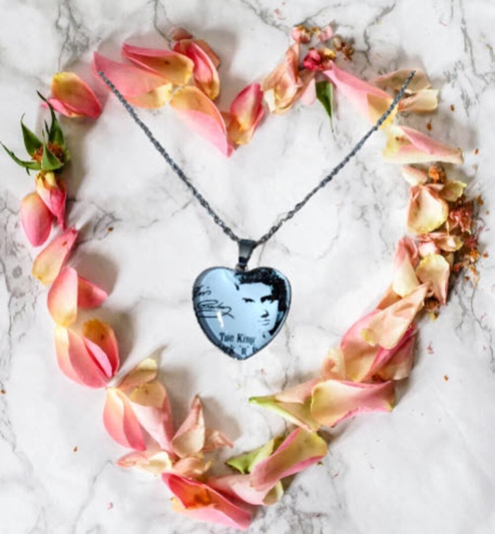 Elvis Presley Heart Necklace & Chain Birthday, Anniversary or Just Because Gift